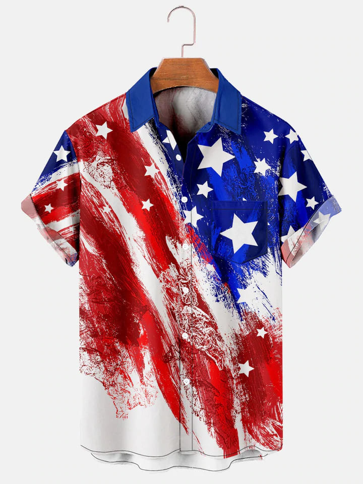 Of July Short Sleeve Patriotic Hawaii Independence Day Hawaii Shirt Ha31050