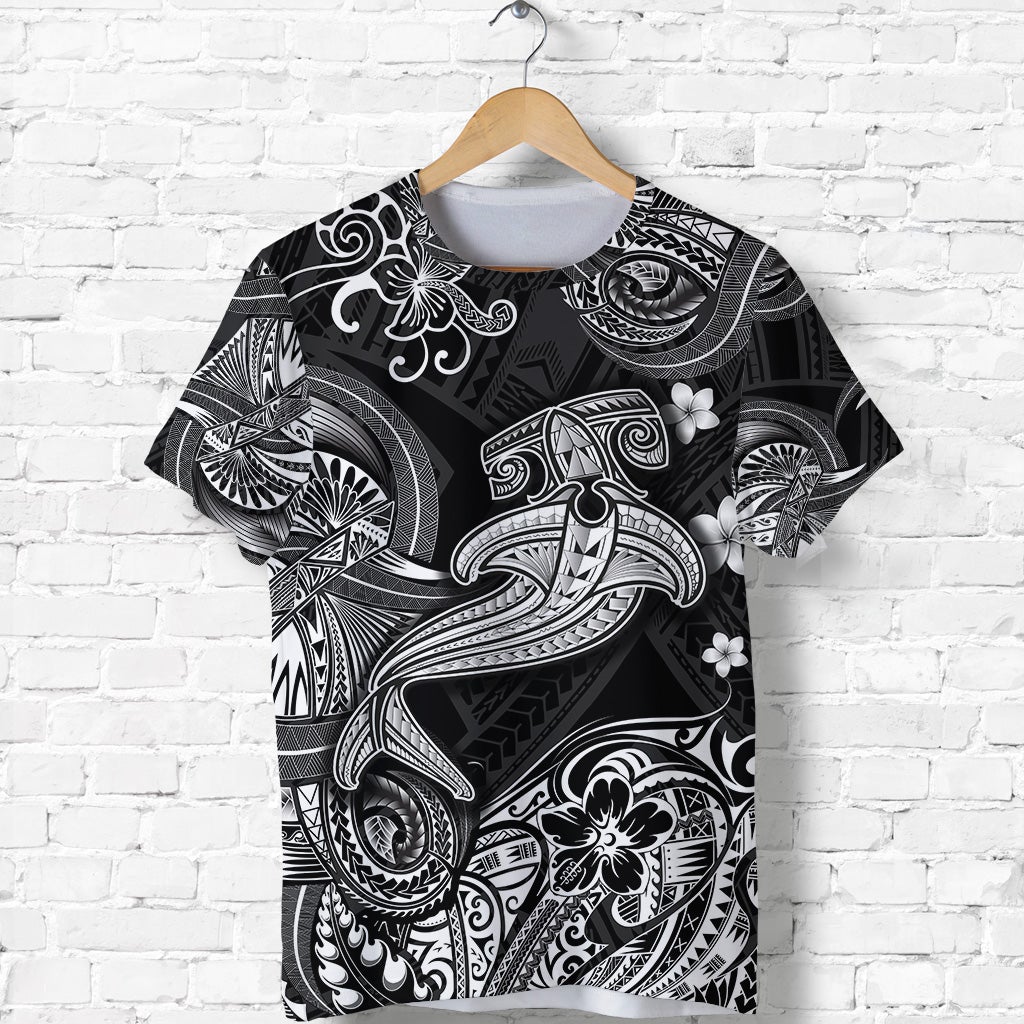 Hawaiian Hammer Shark Polynesian T Shirt Unique Style Black Ha58543