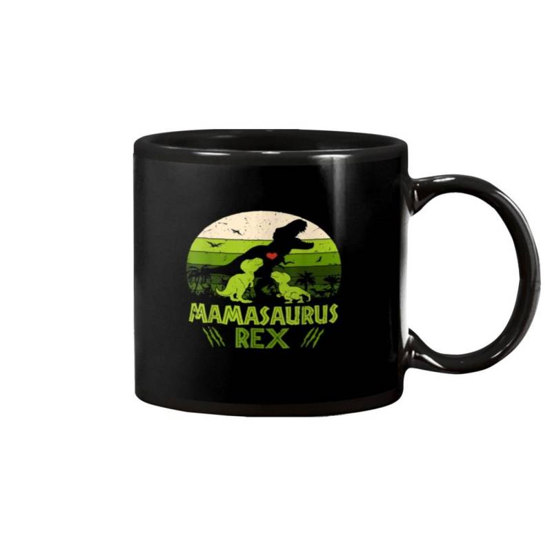 Vintage Retro 2 Kids Mamasaurus Dinosaur Lover Classic Mug