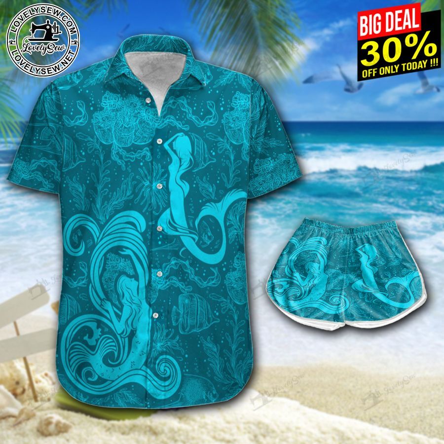 Mermaid Hawaiian Shirt Shorts Ha12406