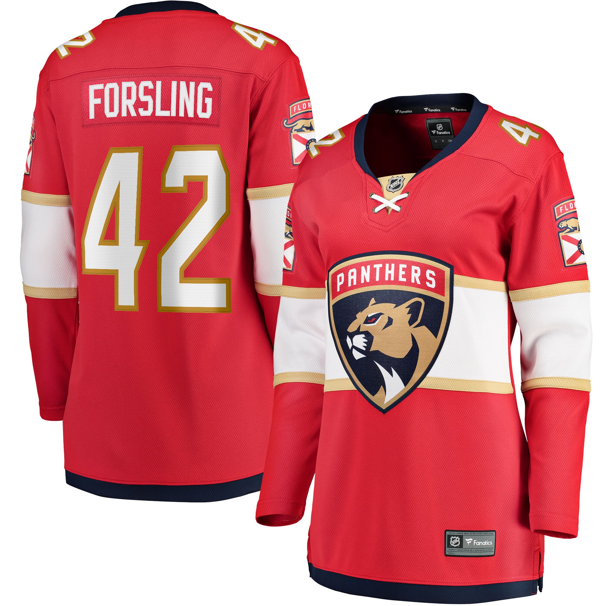 Women's Florida Panthers Gustav Forsling Red Home Breakaway Player Jersey