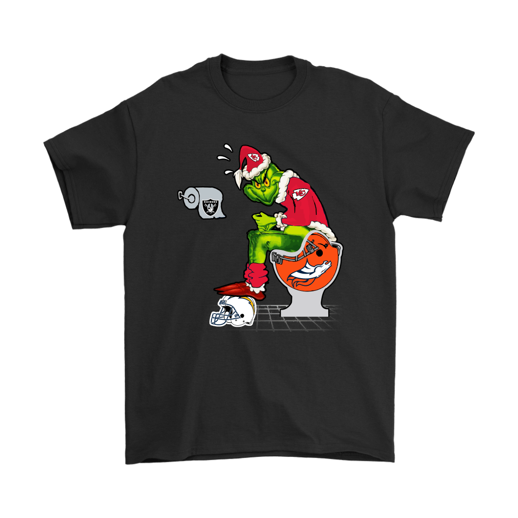 Get Here The Grinch Kansas City Chiefs Shit On Other Teams Christmas T-Shirt