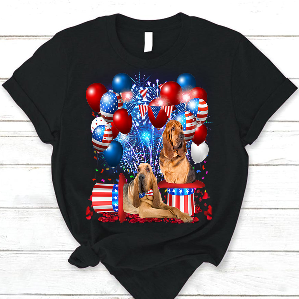 Bloodhound Independence T-Shirt Gift For Bloodhound Mom, Bloodhound Dad, M0402, Nh95