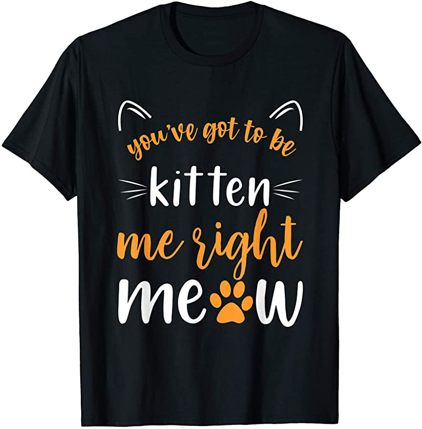 Are You Kitten Me Right Meow Cat Pet Animal Funny Meow Shirt T-Shirt