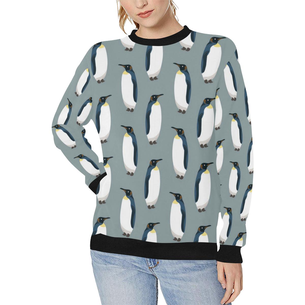 Penguin Pattern Theme Women’s Crew Neck Sweatshirt