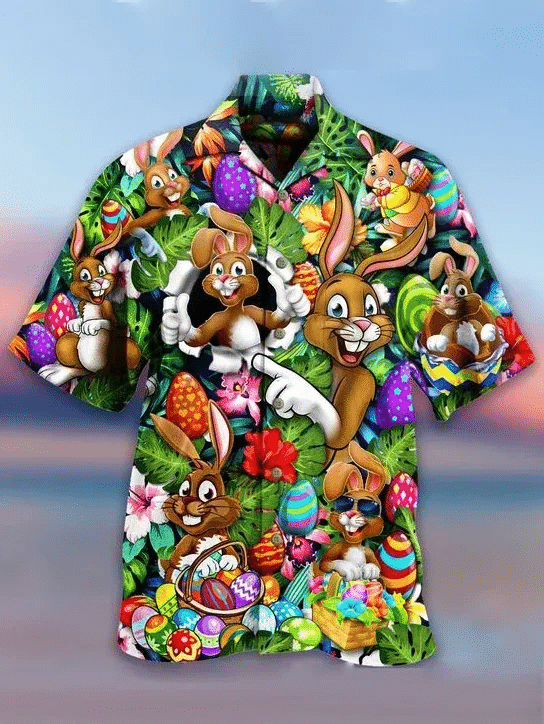 Cartoon Rabbit 3D Hawaiian Shirt