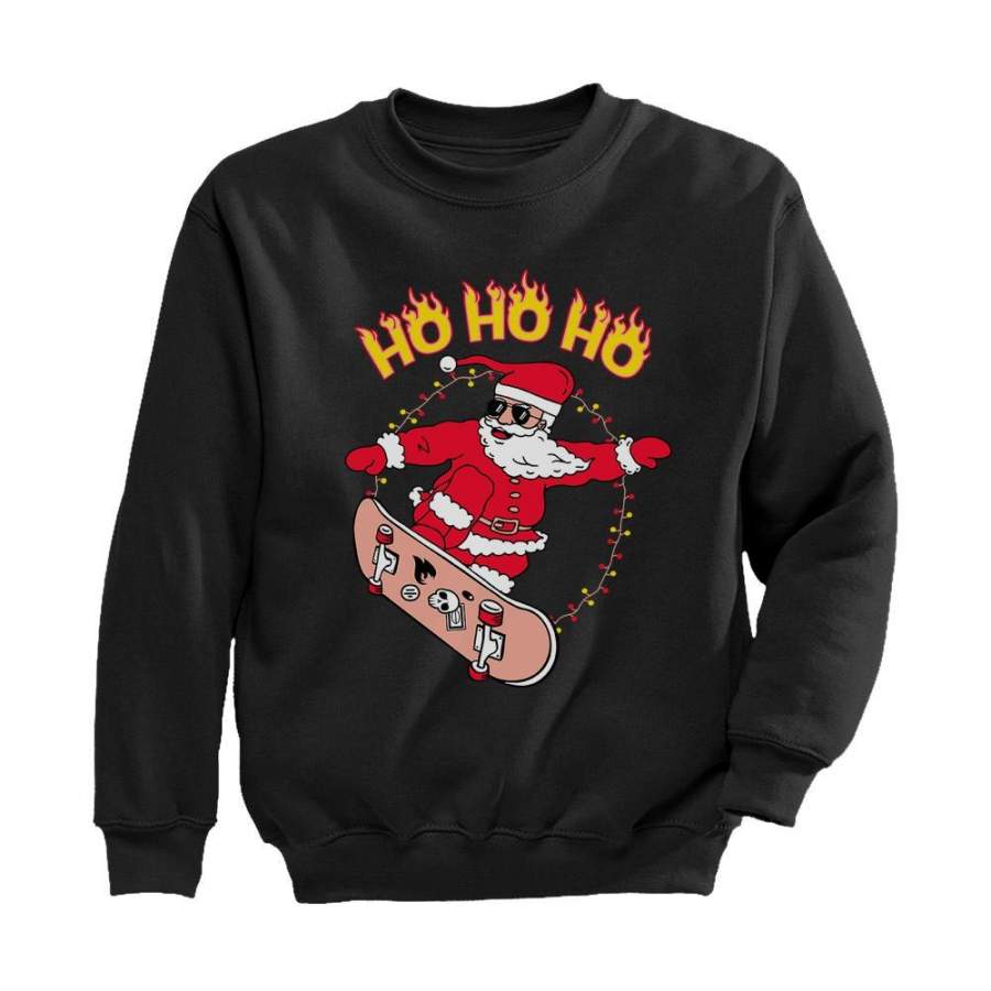 Skater Santa Ho Ho Ho Ugly Christmas Toddler/Kids Sweatshirt