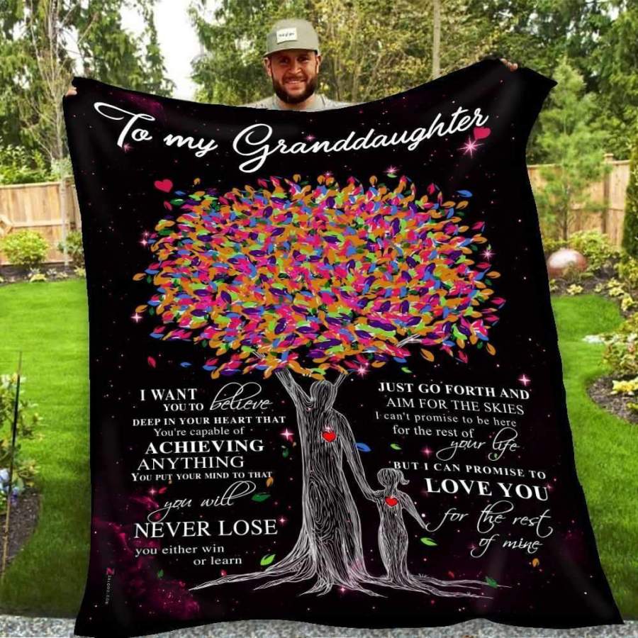 Colorful Tree Blanket Giving Granddaughter Love You For The Rest Of Mine