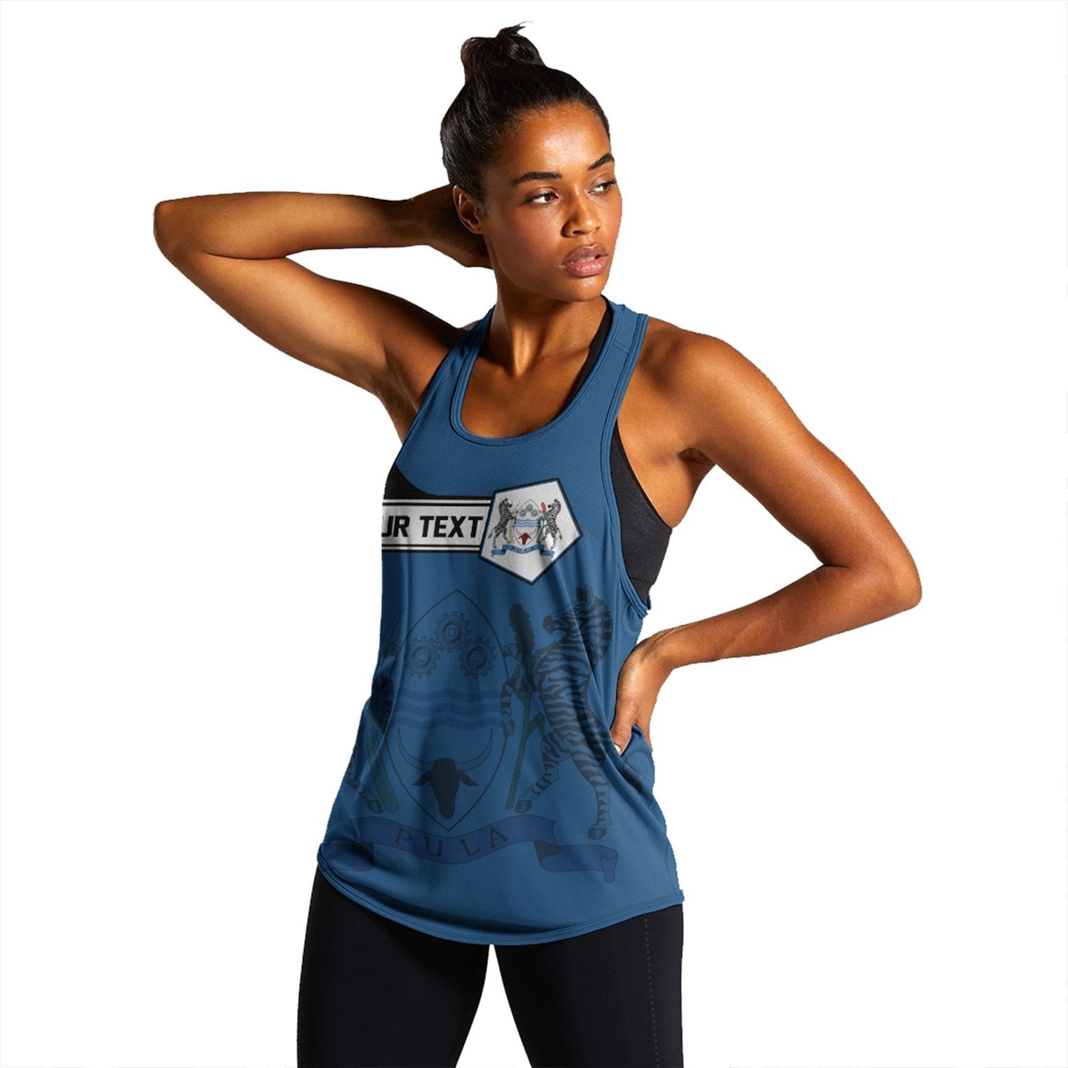 (Custom) African Tank Top – Botswana Women’S Racerback Tank Pentagon Style