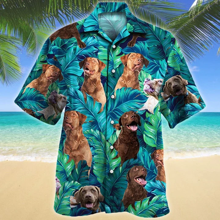 Bright Chesapeake Bay Retriever Dog Lovers Gift Tropical Forest Hawaii Shirt Ha30267