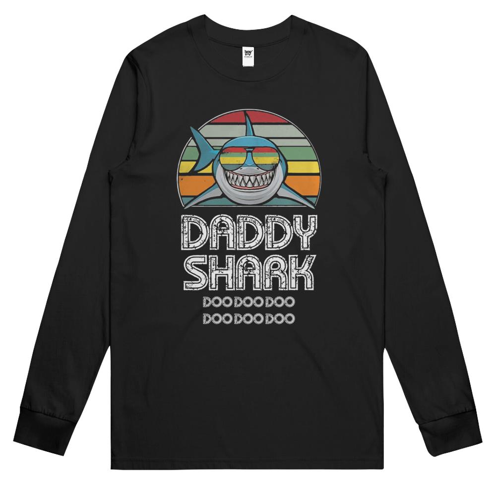 Daddy Shark Retro – For Dark Print Long Sleeve T Shirts