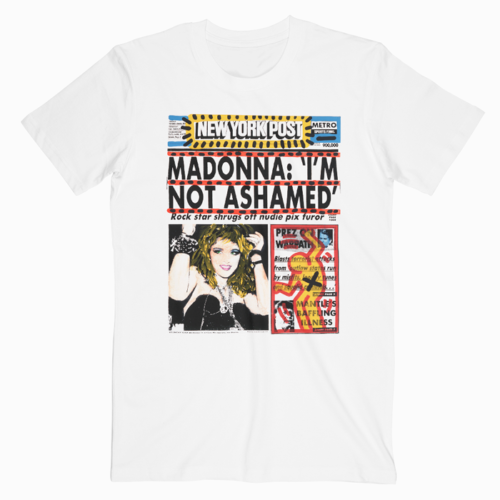 VTG Madonna Im Not Ashamed White Unisex Men’s T Shirt All Size S – 5XL