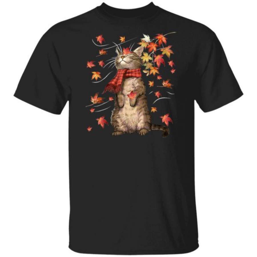 Cat Leaf Fall Hello Autumn Cat Kitten Lover Shirts – Cool Amazing Fashion