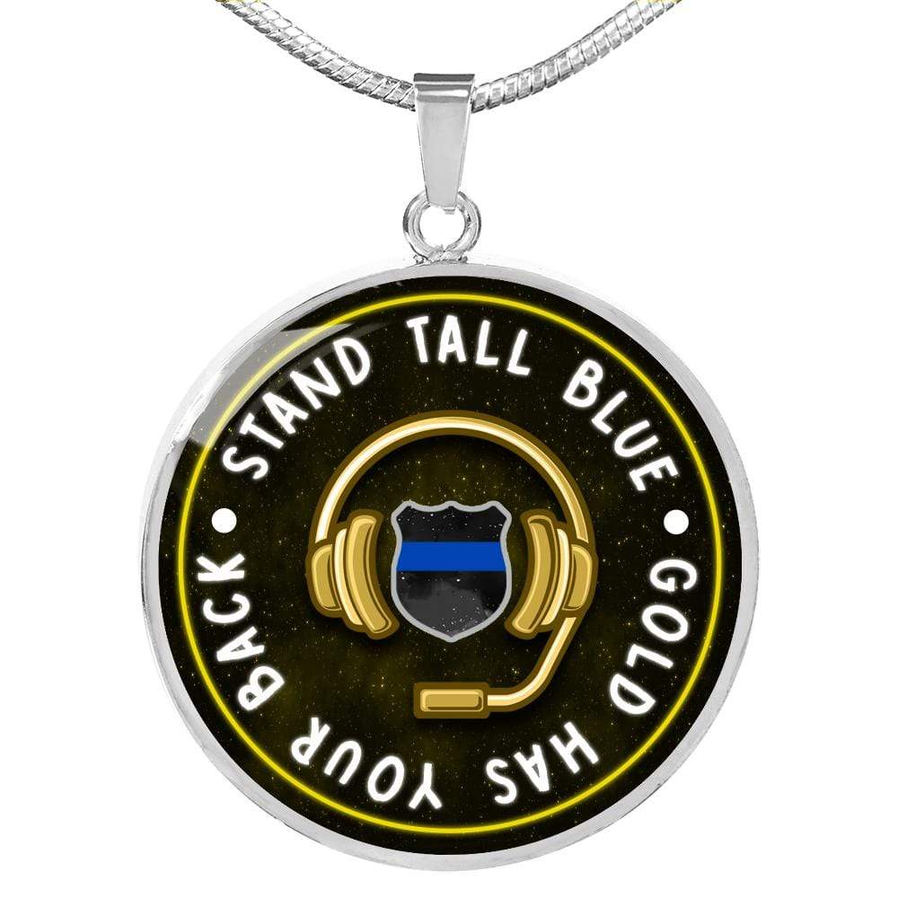 Thin Blue Line X Dispatcher Couple – Stand Tall Personalized Circle Luxury Necklace – Shineon