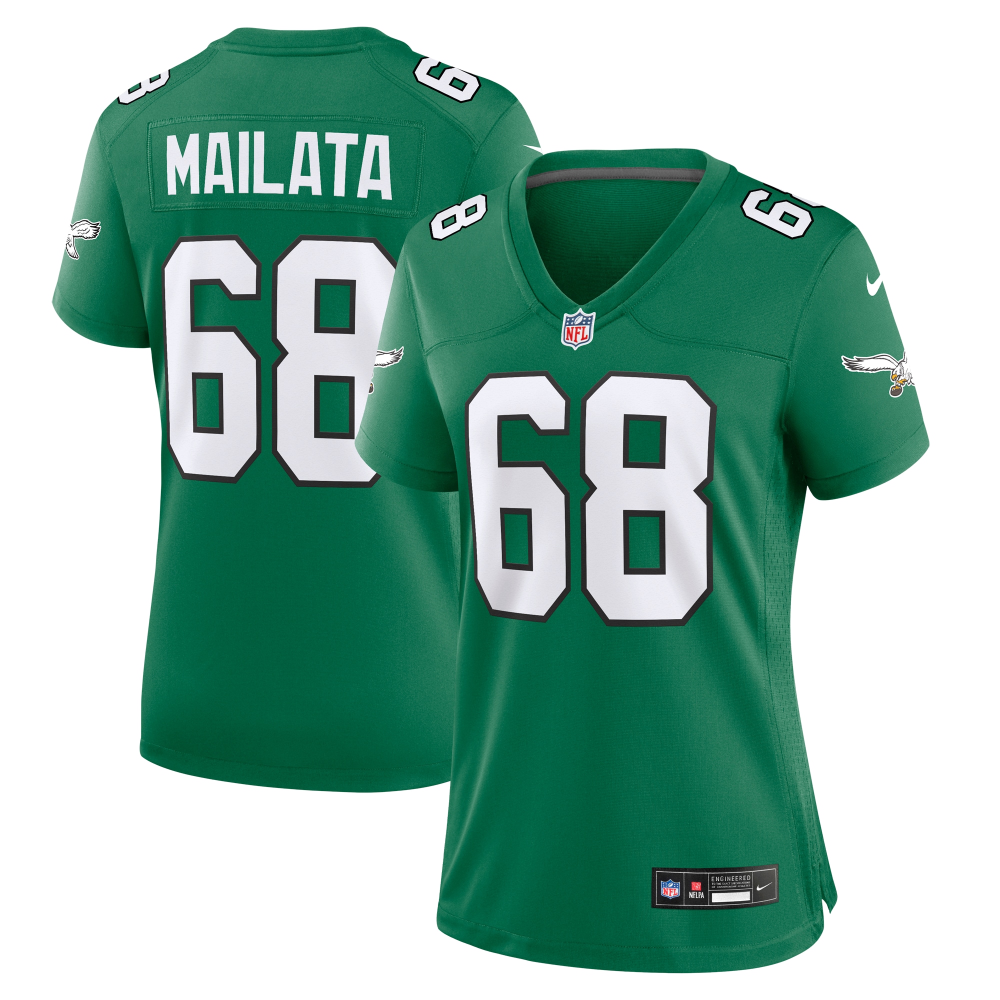 Women’s Philadelphia Eagles Jordan Mailata Kelly Green Alternate Game Jersey