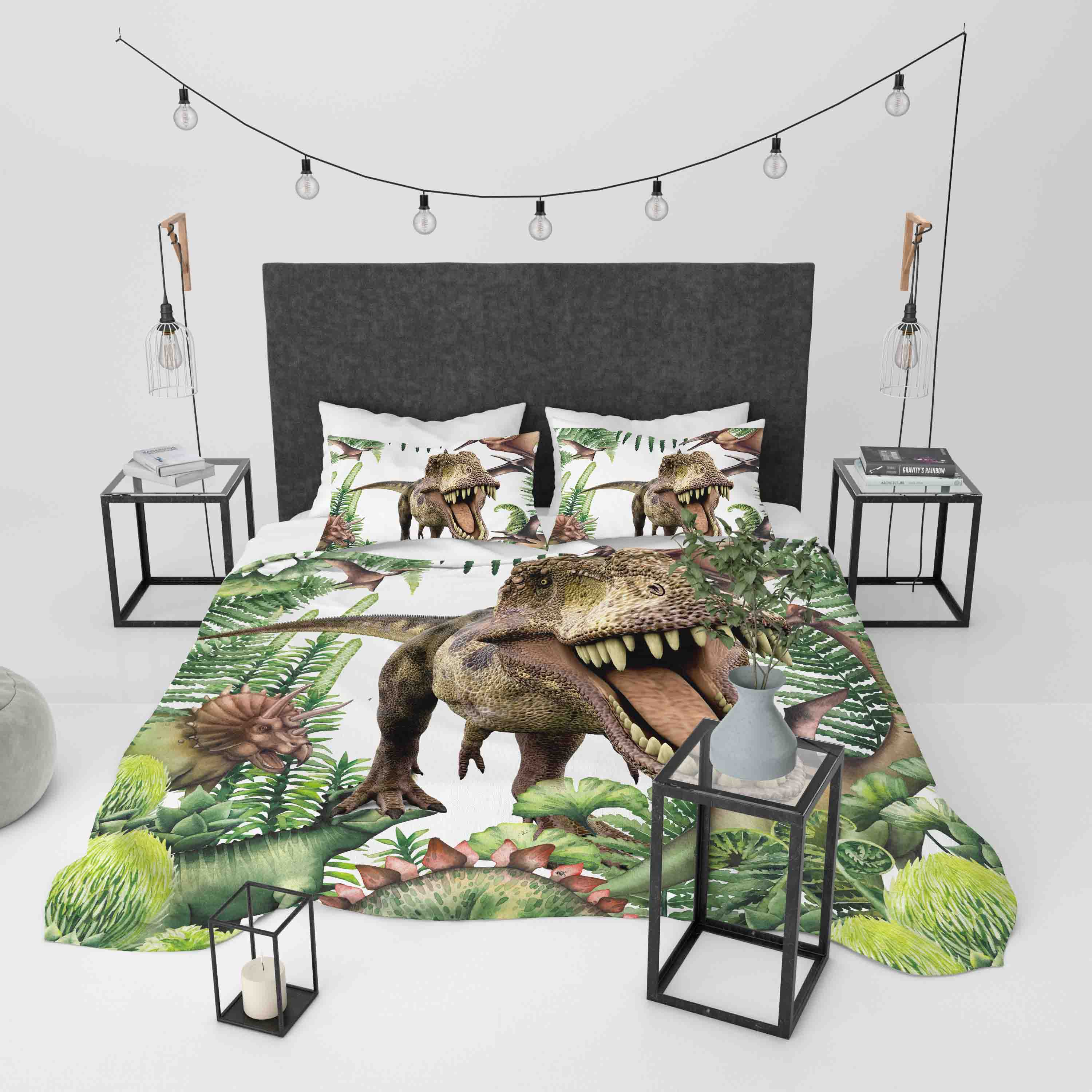 3D Jurassic Period Plants Dinosaur Quilt Cover Set Bedding Set Duvet Cover Pillowcases Jn 1184