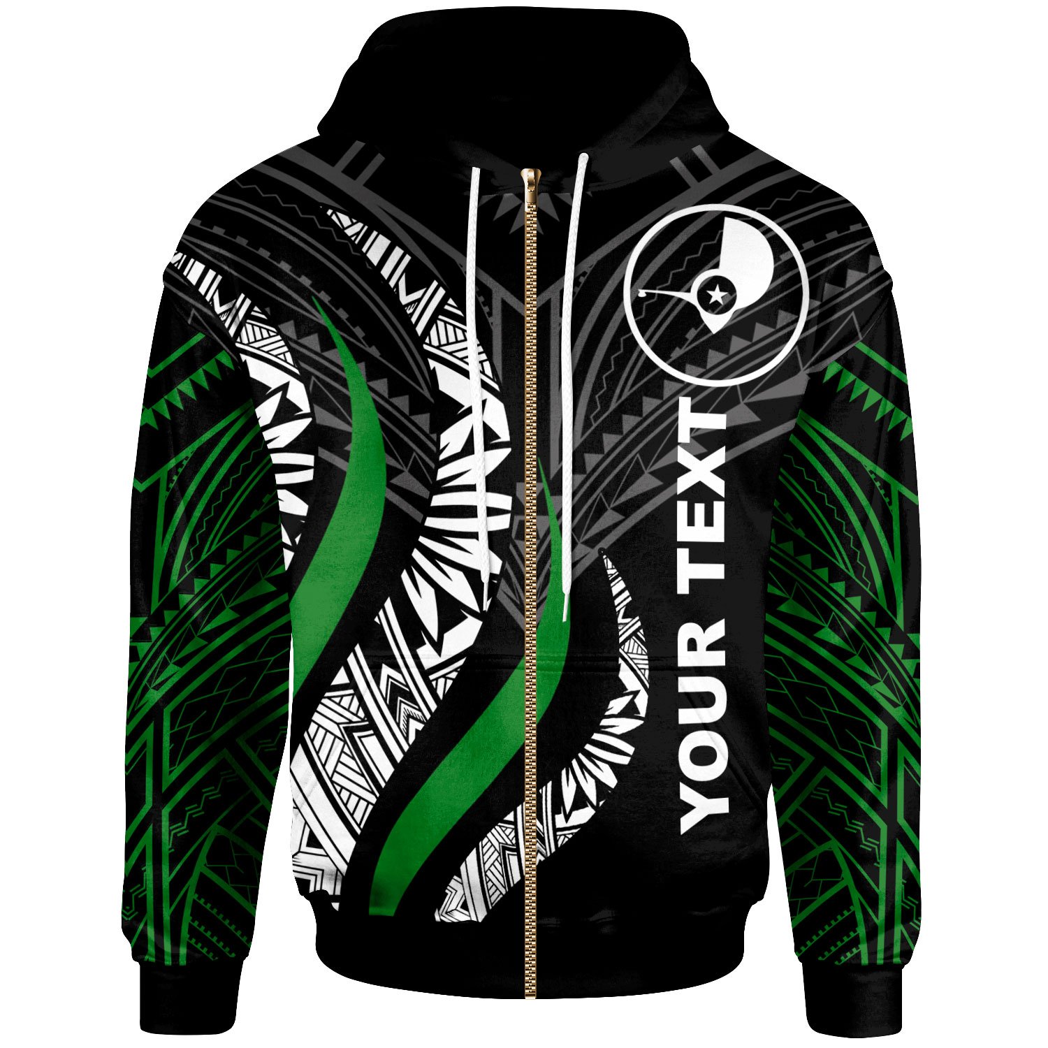 Yap Custom Personalised Zip Hoodie – Yap Strong Fire Pattern – BN20