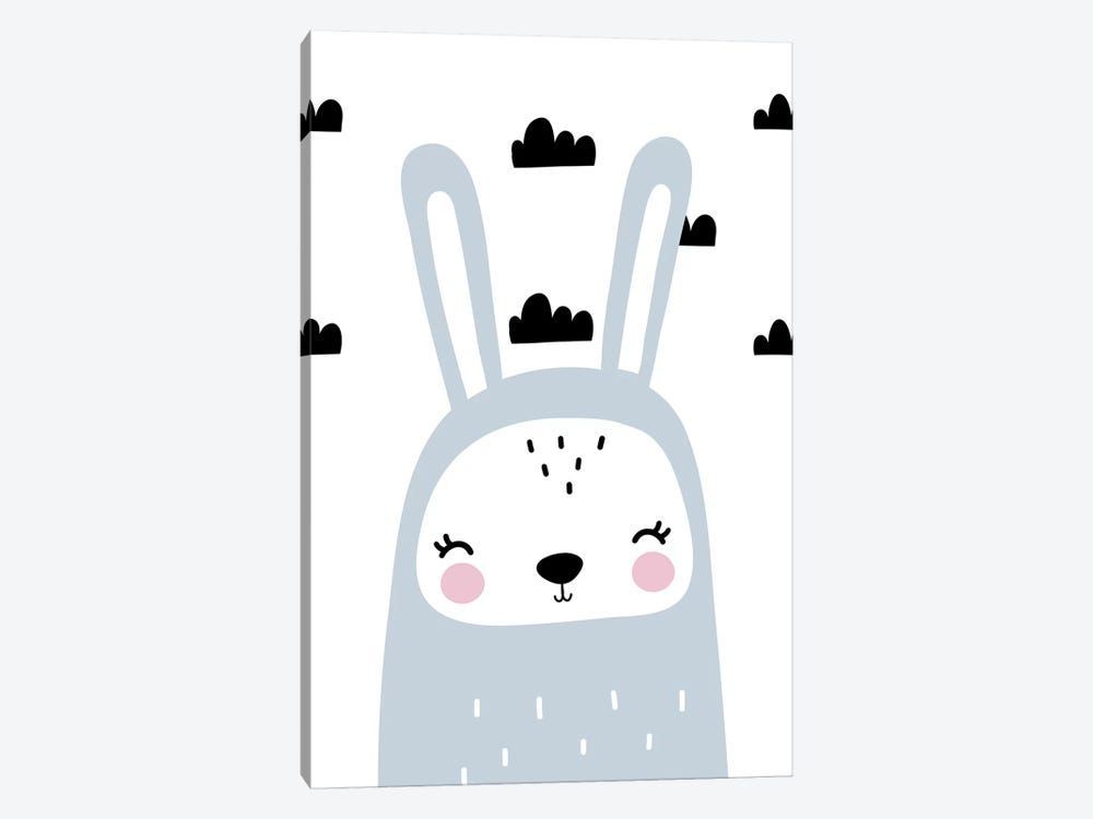 Bunny Blue With Clouds Scandi Canvas Poster 8″x12″ 12×18″ 18″x26″ 24″x36″ 30″x45″