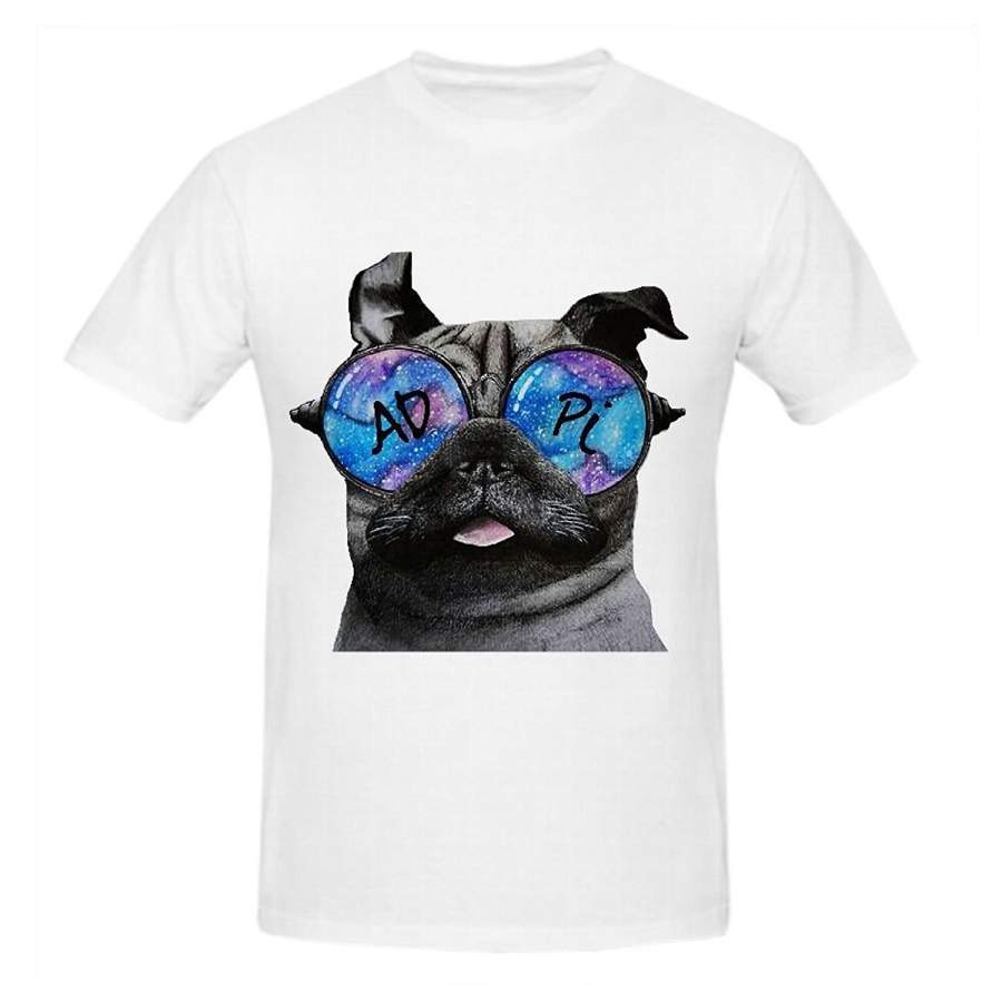 Adpi Pug Men Crew Neck Printed Tee Shirt Cheap Fashion Short Sleeved T-Shirt