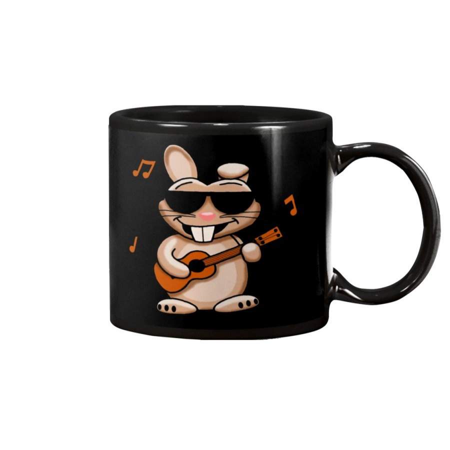 Rabbit Plays Ukulele Funny Design Gift For Ukulele Lovers Mug