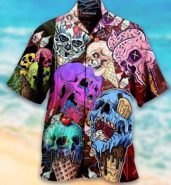 Shop From 1000 Unique Skull And Ice Cream Unisex Hawaii Aloha Shirts Ha17812