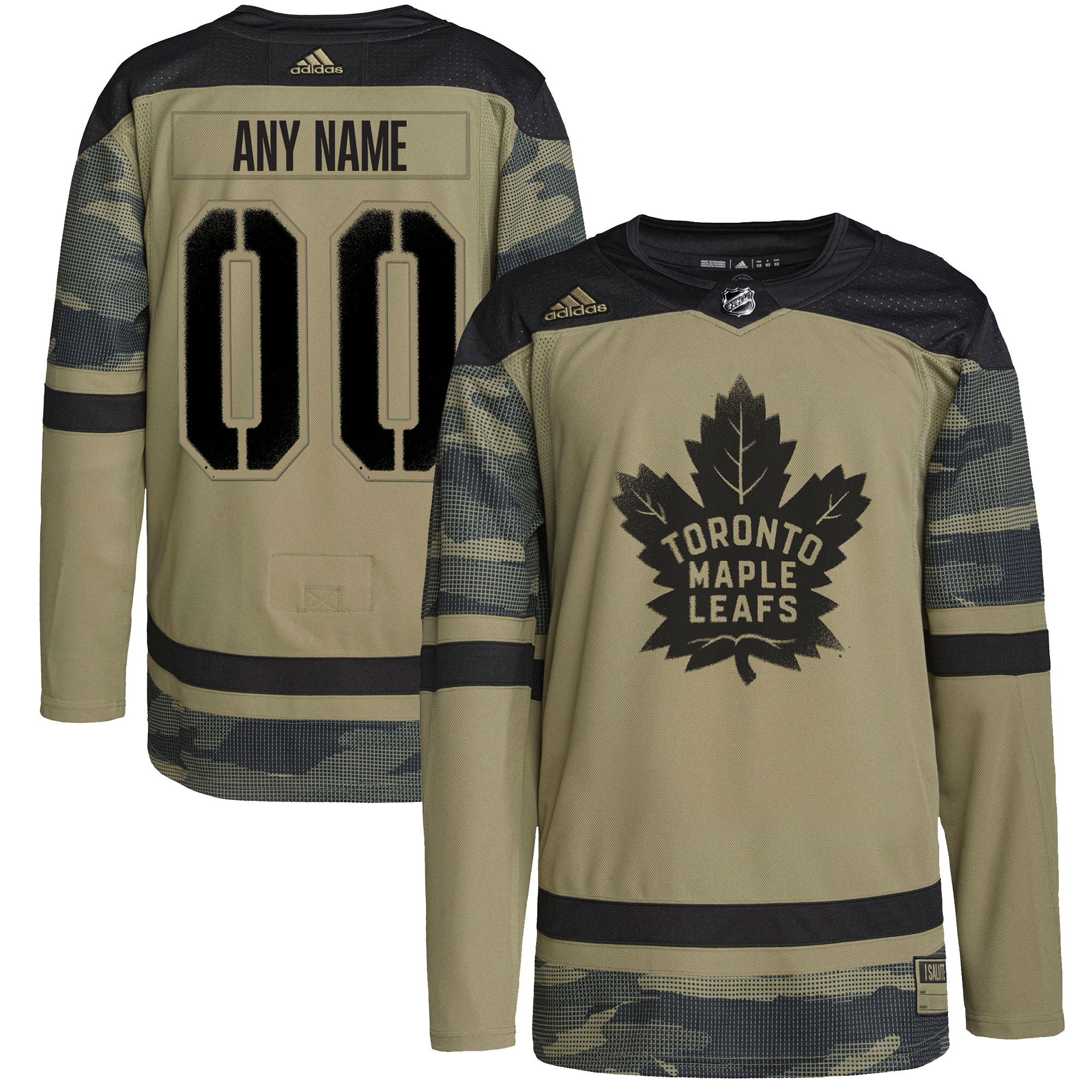 Toronto Maple Leafs Logo Military Appreciation Team Authentic Custom Practice Jersey – Camo