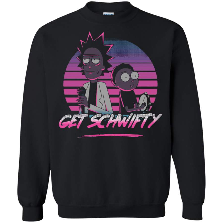 AGR Rick And Morty Get Schwifty Sunset 80s Retro Style Sweatshirt