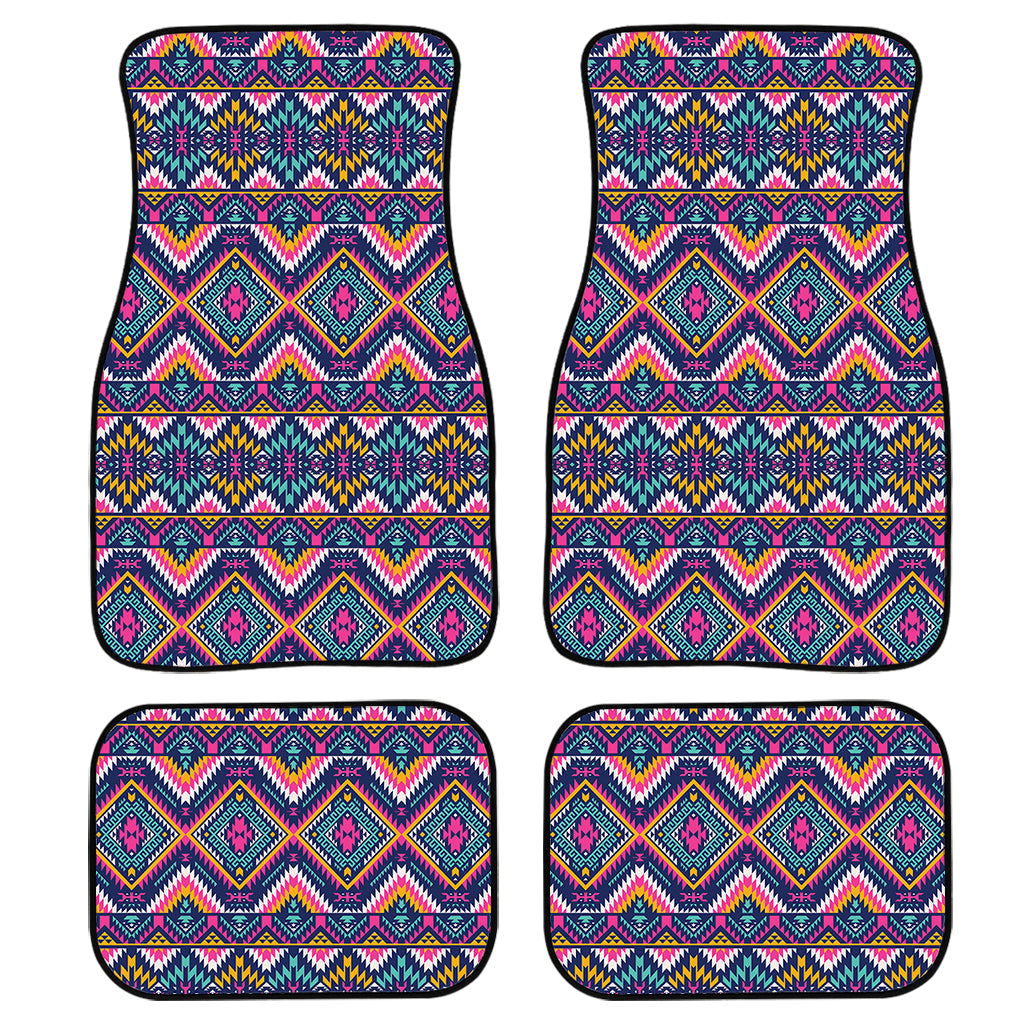 Native American Navajo Tribal Print Front And Back Car Floor Mats, Front Car Mat