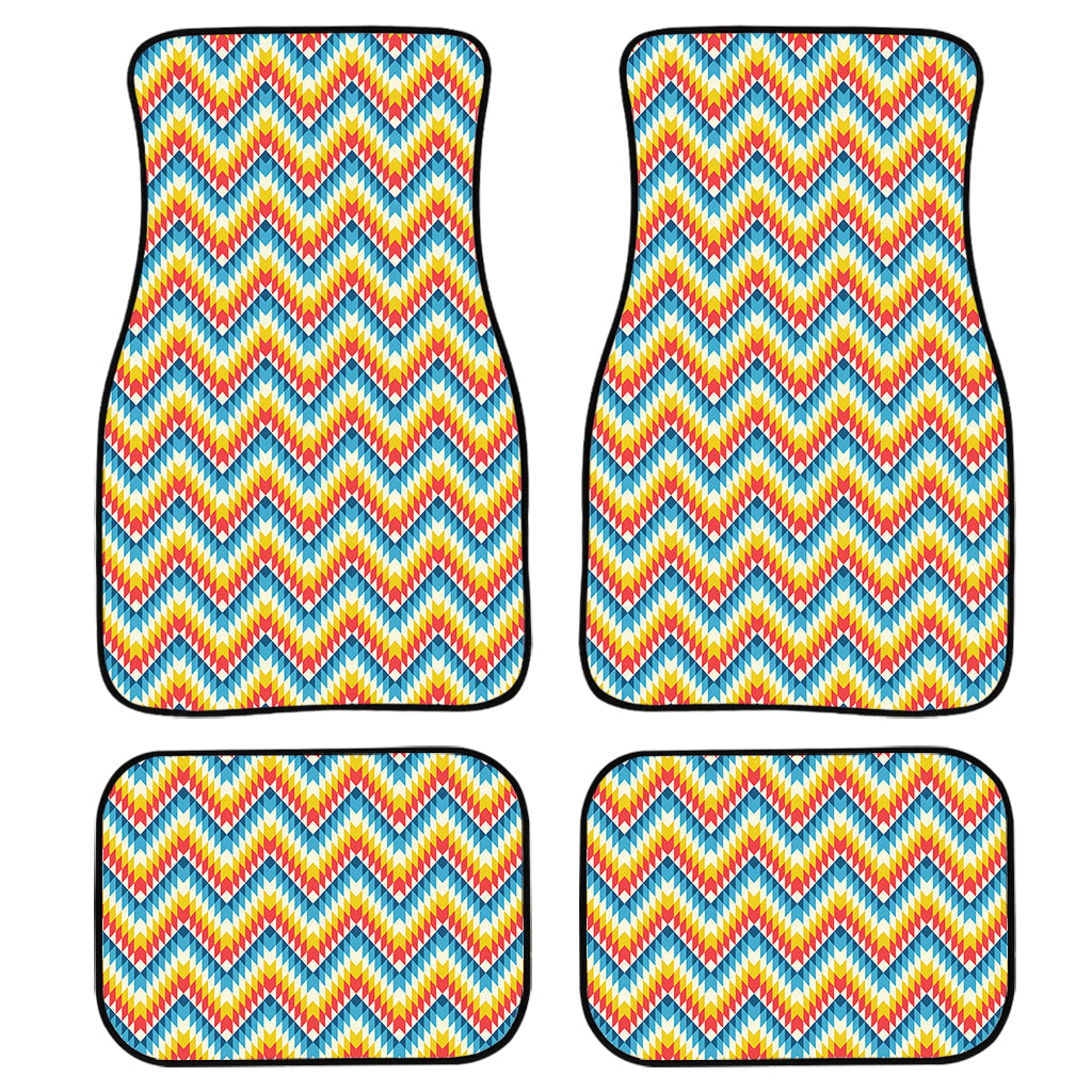 Geometric Native American Pattern Print Front And Back Car Floor Mats, Front Car Mat