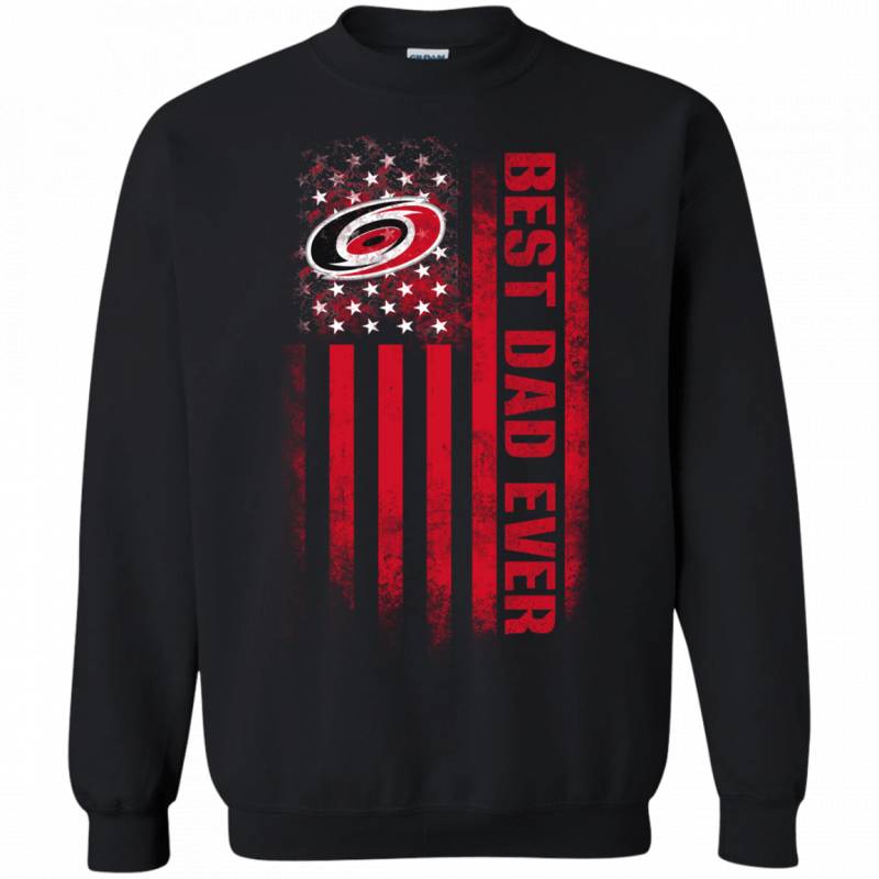 Carolina Hurricanes Best Dad Ever USA Distressed Flag Shirts