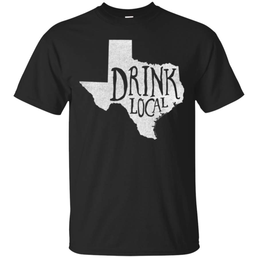 AGR Drink Local Texas State Outline Craft Beer T-shirt