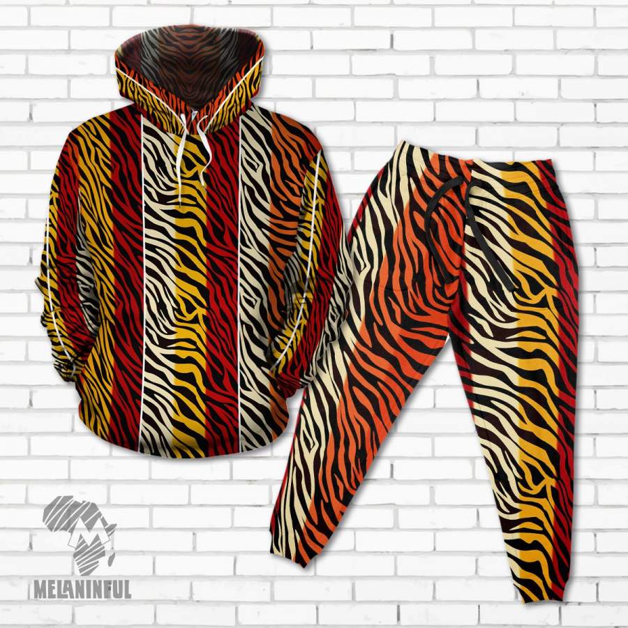 Basotho Leopard Skin 1 Fleece All-over Hoodie And Joggers Set