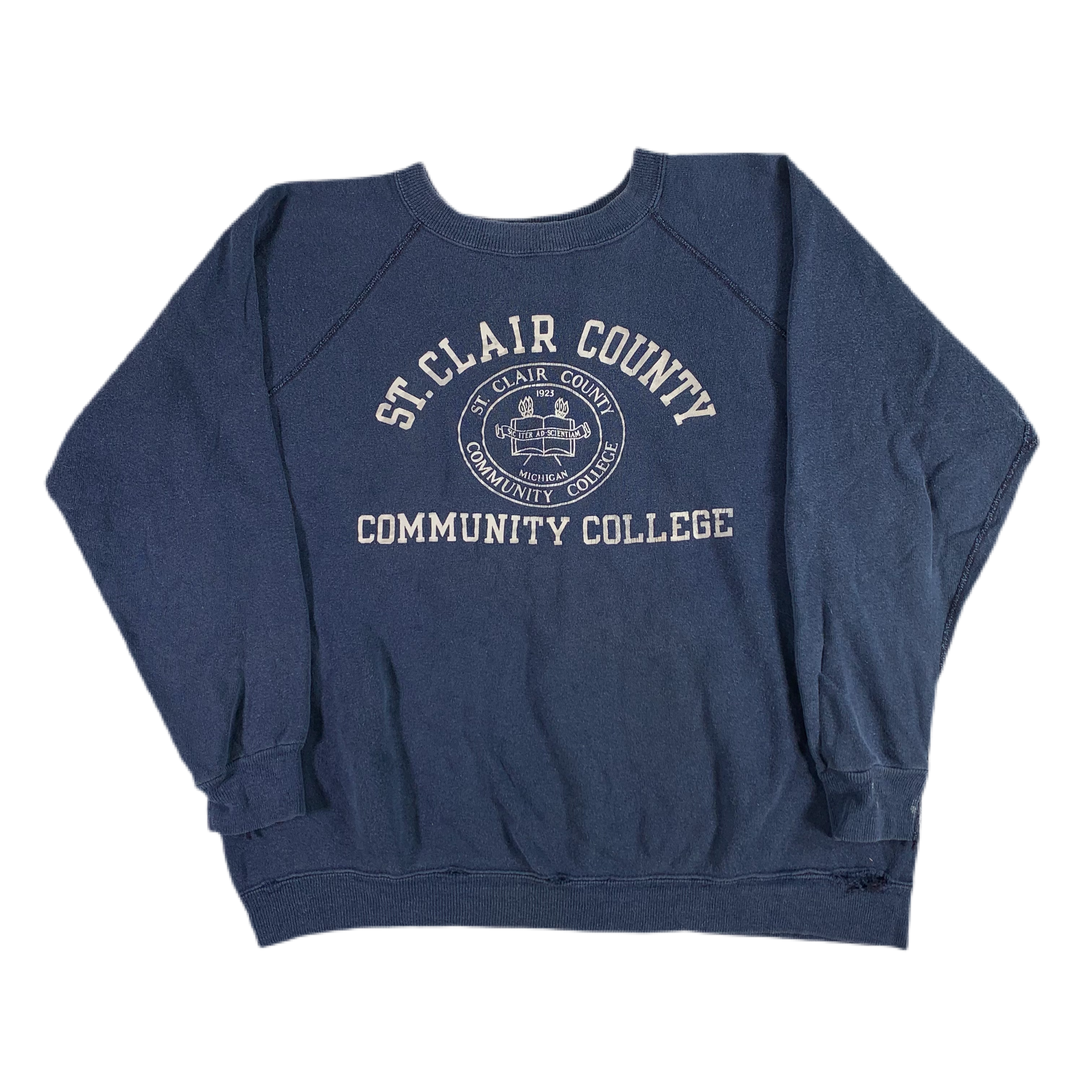 Vintage St. Clair County “Community College” Raglan Sweatshirt