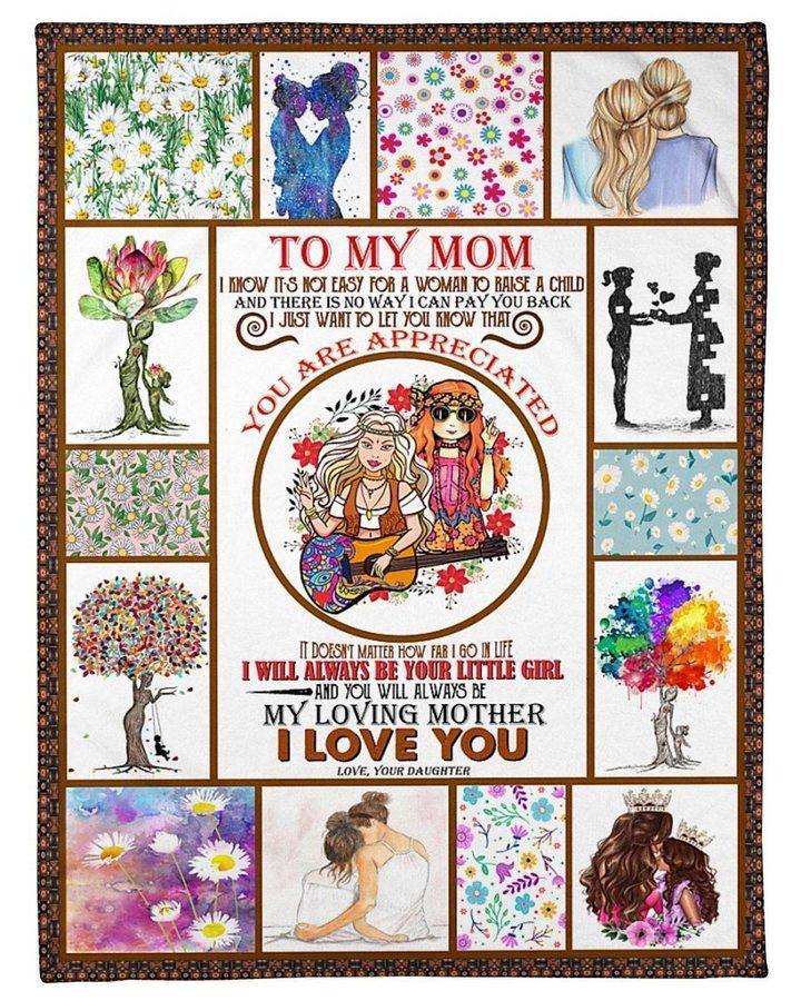 [Personalized Name] Always Be My Loving Mother Hippie Daughter –  Gift For Mother’S Day, Mommy, Gift For Home Decor, Gift For Family  – Custom Fleece Blanket