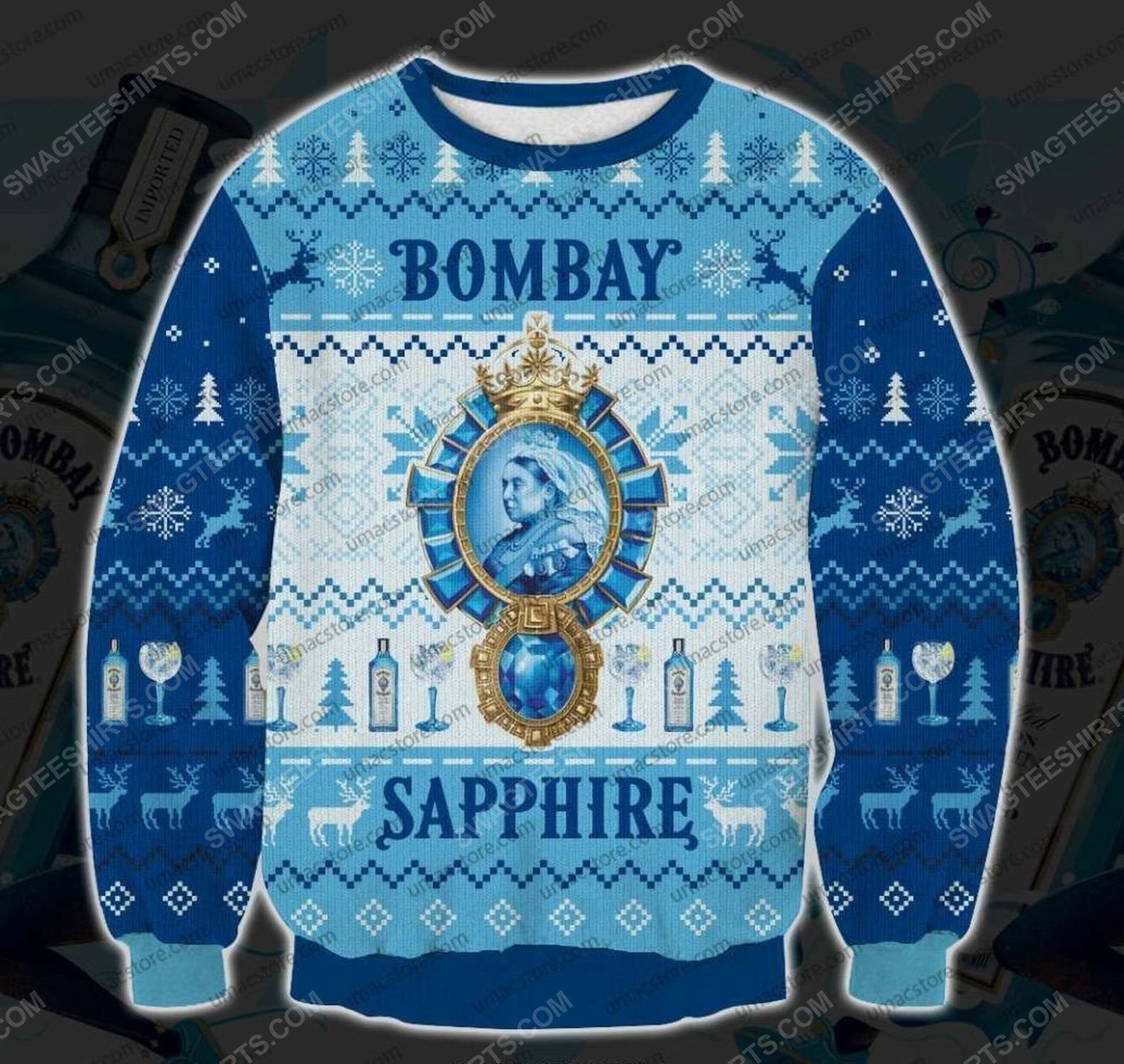 Bombay Sapphire Gin Ugly Christmas Sweater 2021 Shirt For Women Men Couple Family Funny Cute