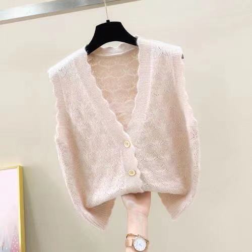 Cardigan Sweater Vest Loose 2022 Autumn and Winter Wool Knitted Vest Sweater for Women Loose Solid Sleeveless Sweaters alx