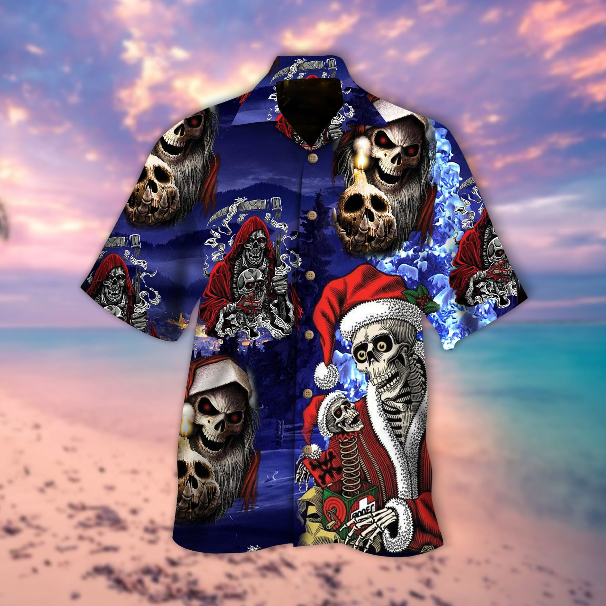 Skeleton Santa Claus Hawaii Skull Lover Hawaii Shirt For Men Women Ha74457