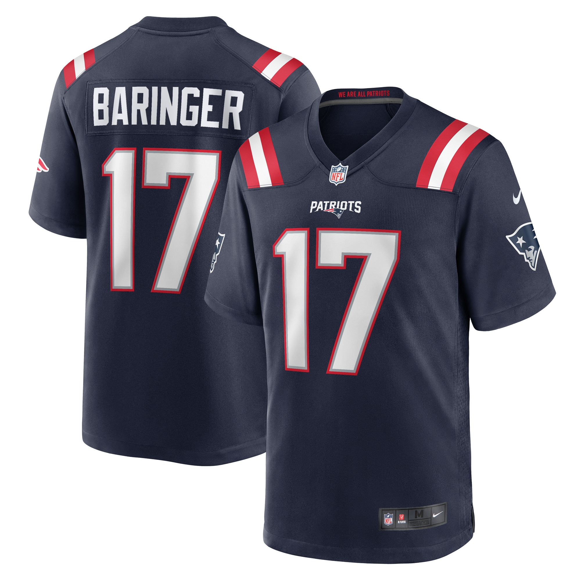 Men’s New England Patriots Bryce Baringer  Navy Team Game Jersey