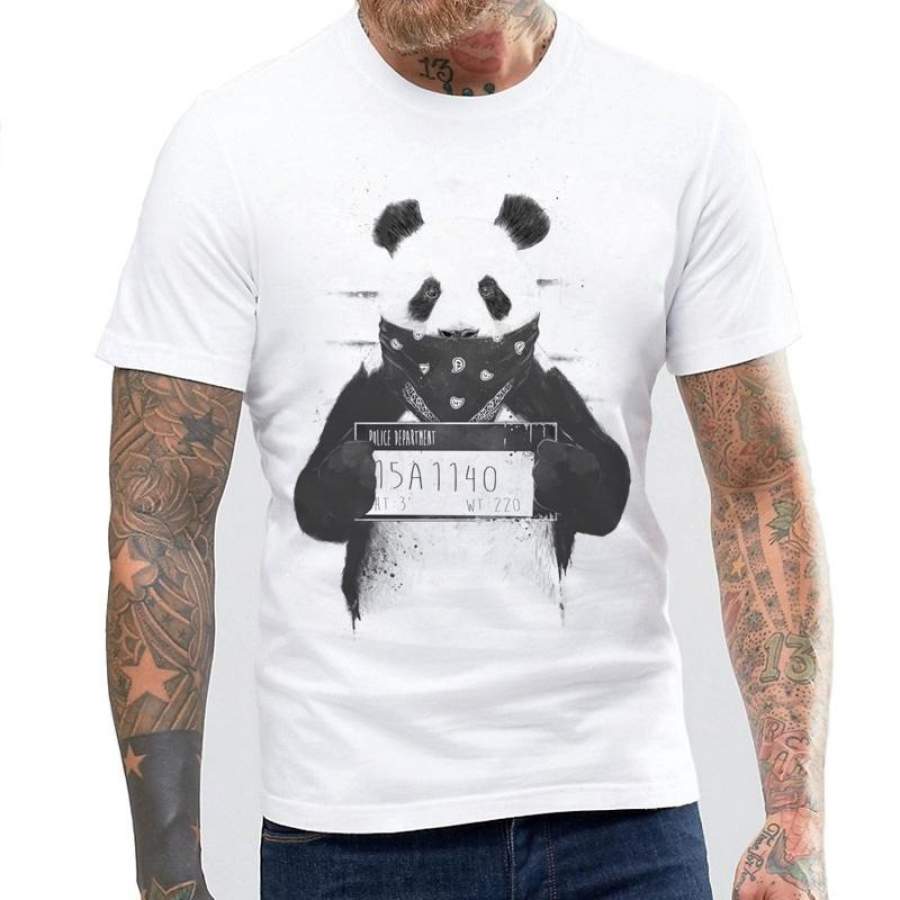 Summer Fashion Bad Panda Printed T Shirt Men’S Cool Design Tops Custom Hipster Tees