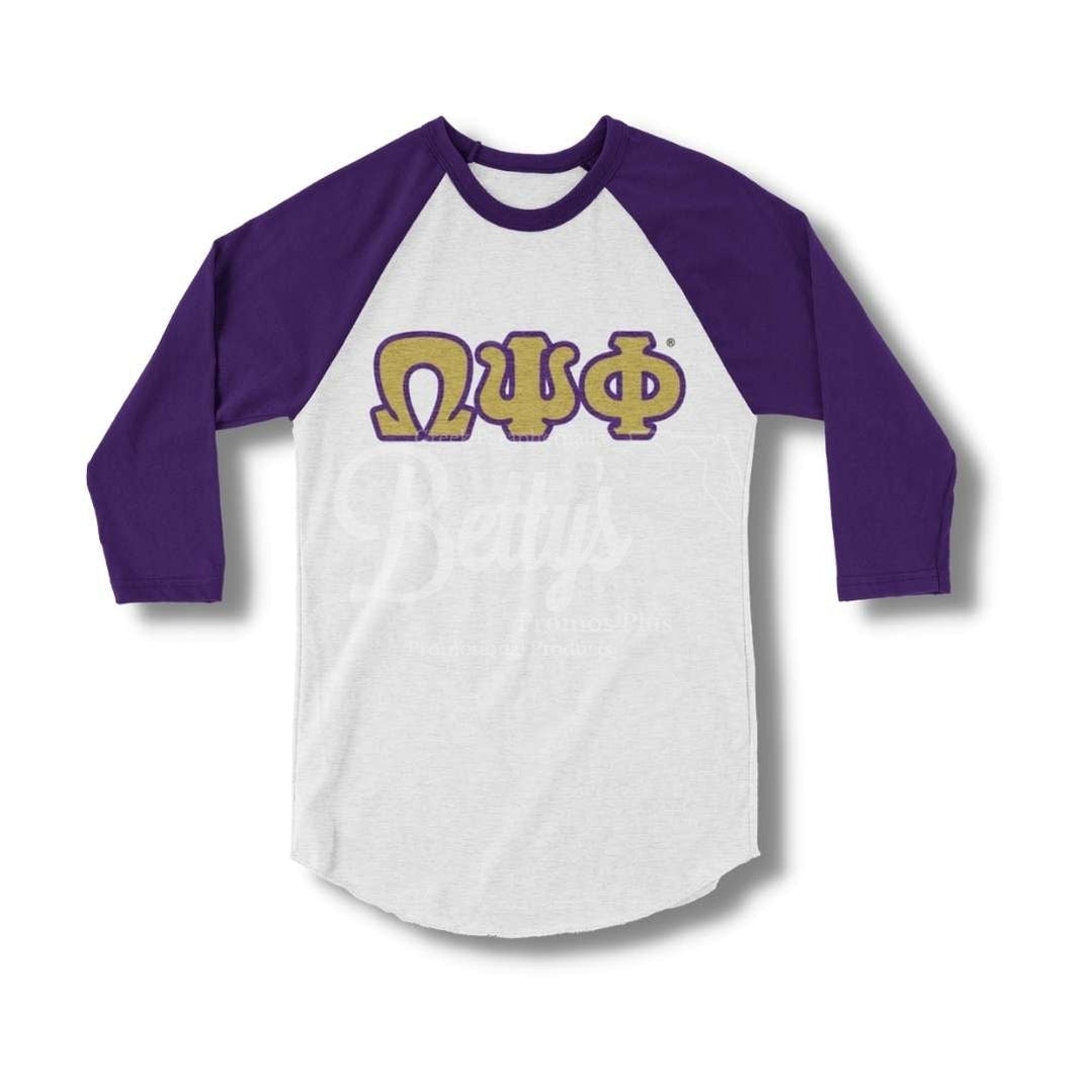 Omega Psi Phi Ωψφ Raglan Sleeve Screen Printed T-Shirt Omega Psi Phi Baseball Shirt