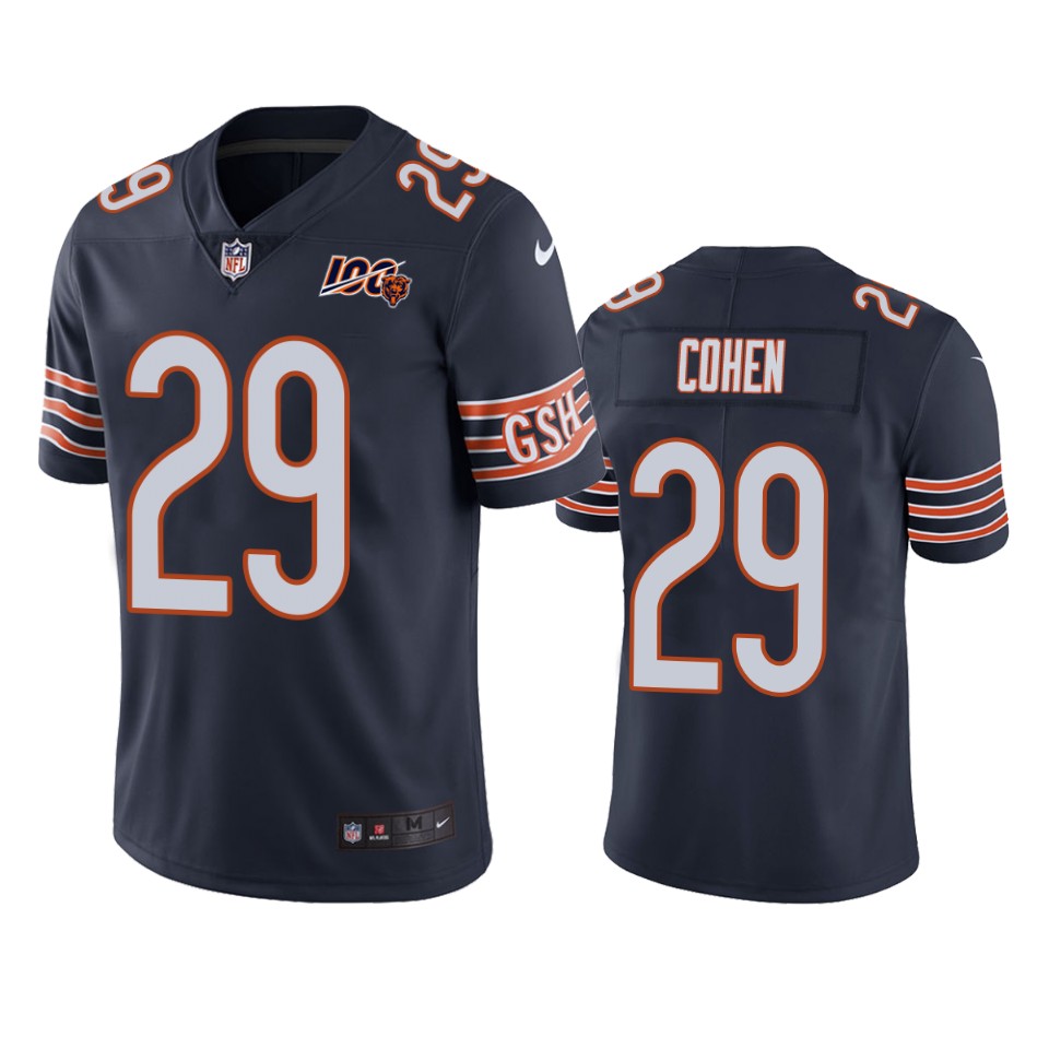 Chicago Bears Tarik Cohen Navy 100th Season Vapor Limited Jersey