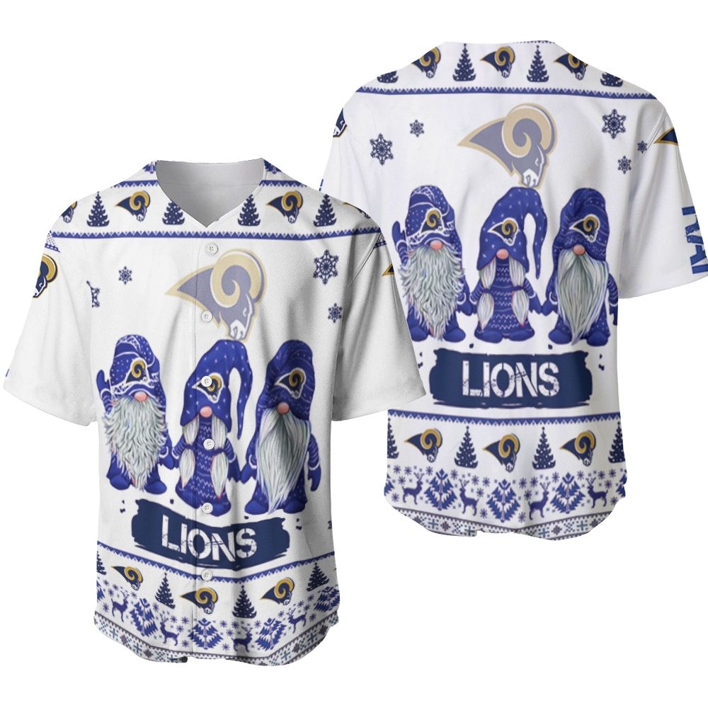 Christmas Gnomes Los Angeles Rams Ugly Sweatshirt Christmas 3D Baseball Jersey