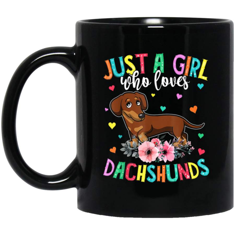 Vintage Hippie Just A Girl Who Loves Dachshunds Mug