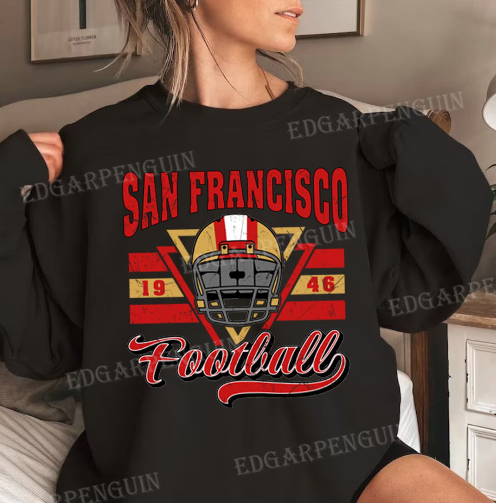 San Francisco Football Sweatshirt, Vintage Style San Francisco Football ...