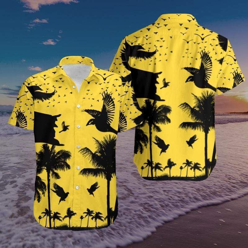 Buy Coconut Beach Black And Yellow Full Hawaii Aloha Shirts Ha84587