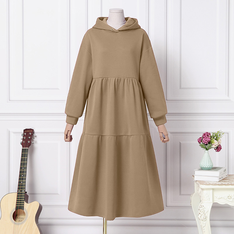 2022 Autumn Elegant Fleece Ruffle Hoodies Robe Women Sweatshirt Dress ZANZEA OL Oversize Hooded Vestido Lady Casual Midi Dresses alx