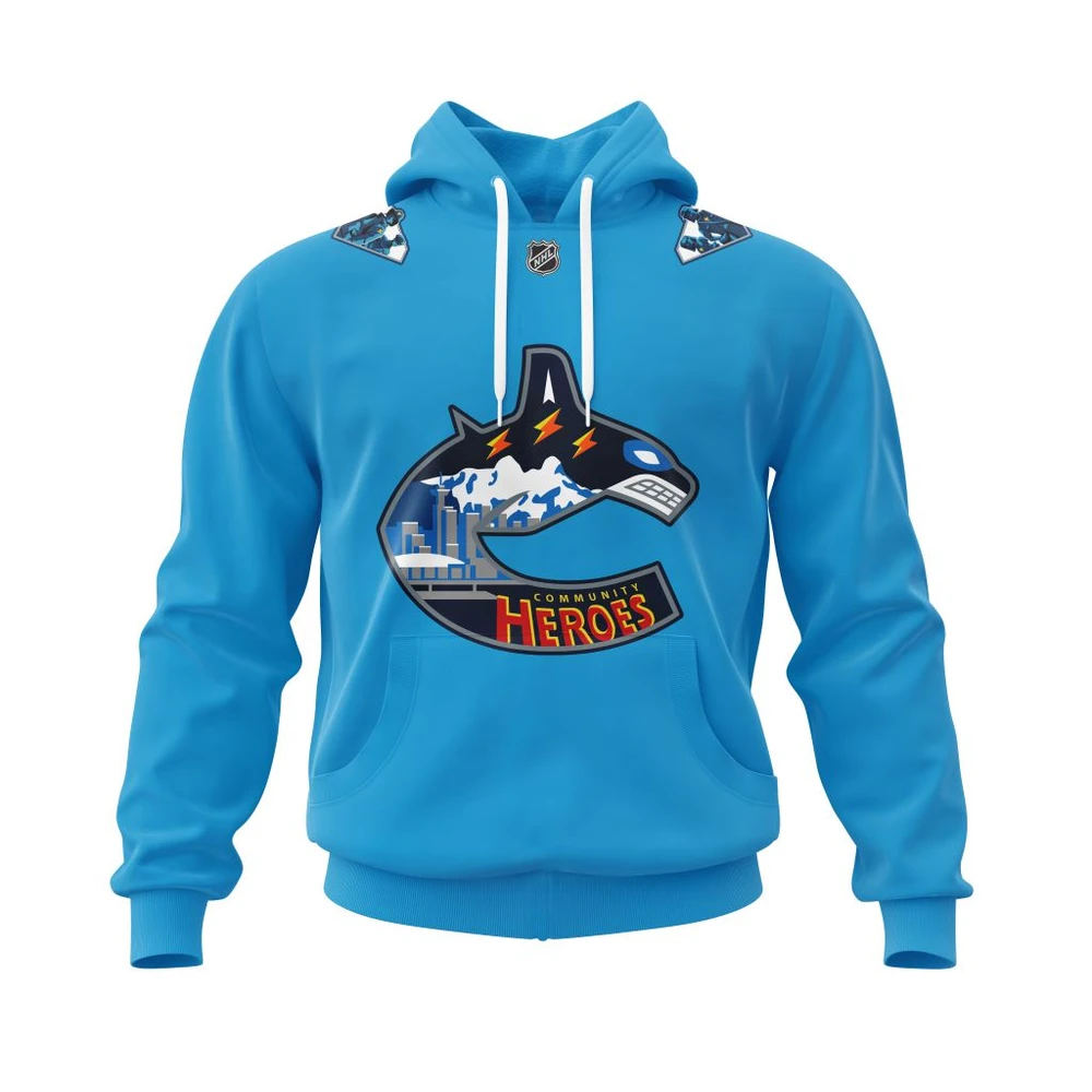 Hoodie Vancouver Canucks Specialized Community Heroes Night Qtnhl080524A3947Hd