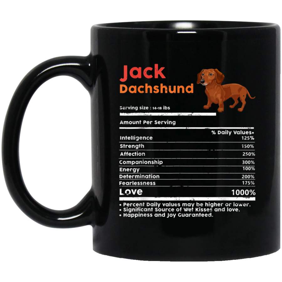 Funny Vintage Dachshund Facts Nutrition Dog Lover Gifts Mug