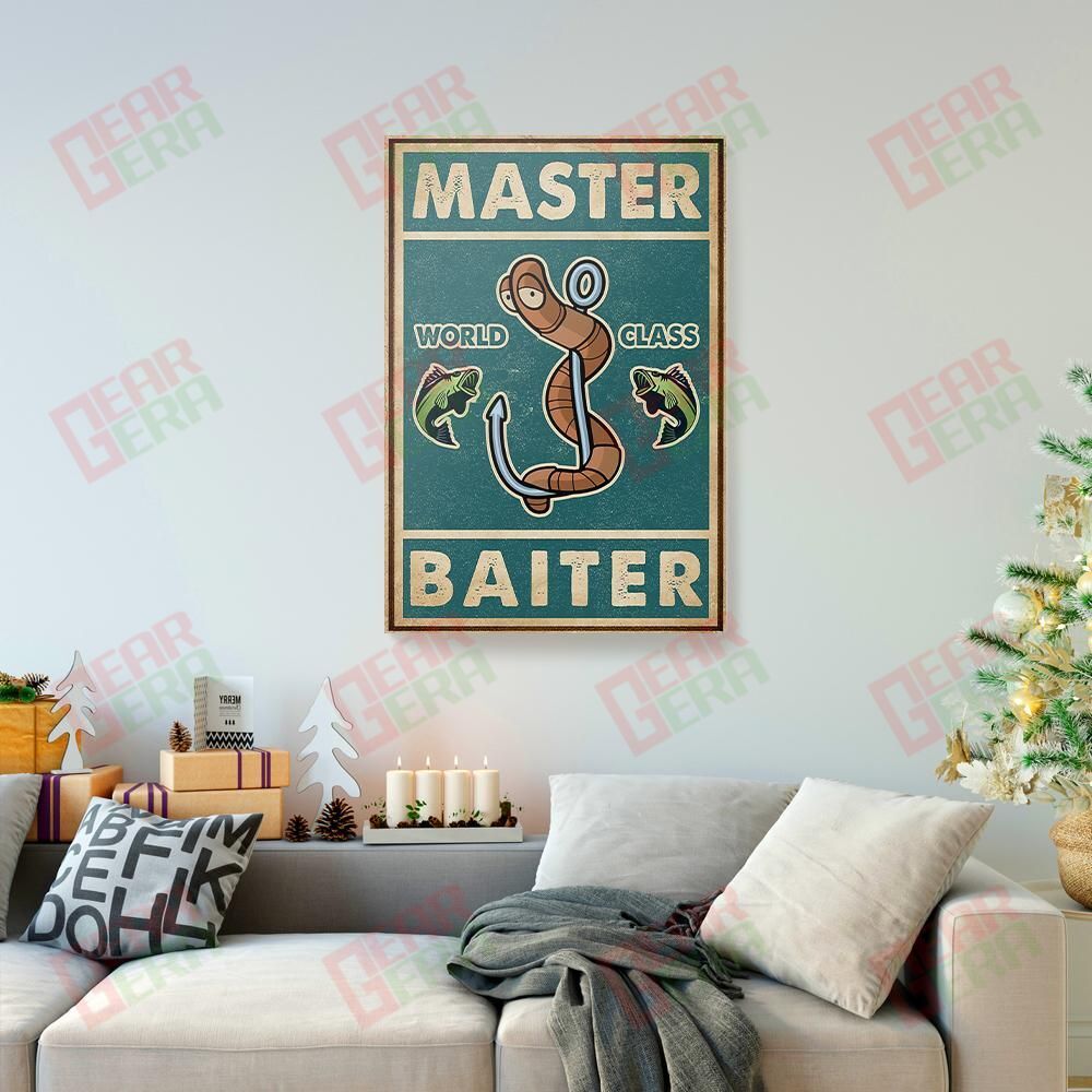 Best Canvas Prints Master Baiter World Class Fishing Vintage Wall Art Canvas Pretty Wall Art Home Decor