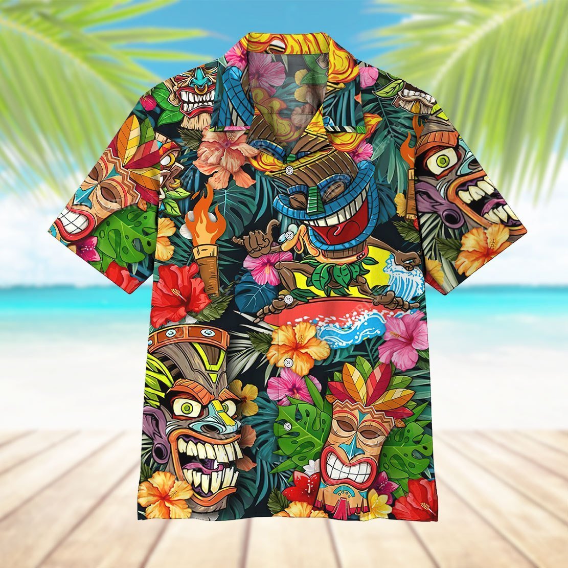 Tiki Awesome All Over Printed Hawaiian Shirt Ha108344